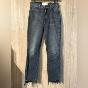 MOTHER Rascal Ankle Step Fray Black Jeans Size 25